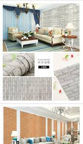 Waterproof Stone Brick Tile Look Self Adhesive Wallpaper Wall Decals Living Room Easy Home Decor Brick Tiles