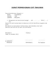 Surat permohonan cuti tahunan ini biasanya disampaikan kepada yang berwenang di perusahaan anda berkerja, biasanya sih bagian hrd atau personalia. Doc Surat Permohonan Cuti Tahunan Kang Alkarnoto Academia Edu