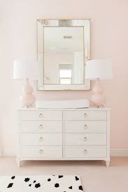 Feminine Pink And Gold Nursery Gorgeous Changing Table And Styling Baby Girl Nursery Room Girl Nursery Room Gold Crib