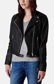 Topshop Collarless Leather Biker Jacket Nordstrom Biker Jacket Jackets Leather Coat Jacket