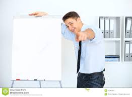 Young Businessman With A Flip Chart On Presentation Stock