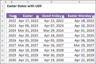 Excel Easter Calculations How to Find Easter Date Formula
