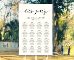 lets party wedding seating chart template in four sizes