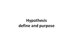 Hypothesis