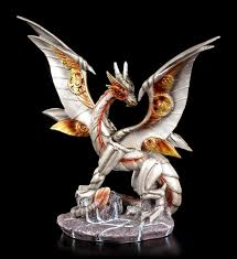 The steampunk dragon statue is a great display piece to keep in your home or office. Steampunk Dragon Figurine Iron Wing Dragons Colored Figures Ornaments Gothic Shop Www Figuren Shop De