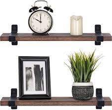 Find the perfect accents for your home such as living room, bedroom or kids room. Amazon Com Mkono Wood Floating Shelves Wall Mounted Modern Farmhouse Shelf Decorative Storage Shelving With U Brackets For Bedroom Bathroom Living Room Kitchen Office Set Of 2 Brown Kitchen Dining