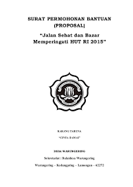 Surat Permohonan Bantuan Proposal Jalan Sehat Dan Bazar Memperingat