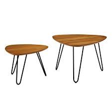 This review is for the stylewell banyan rectangular honey wood coffee table with hairpin legs (42 in. Walker Edison Hairpin Leg Wood Nesting Coffee Table Set Walnut Lwf24hpncwt Rona