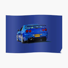 The r33 which it replaced was a great car but the r34 gtr is much more advanced in every area. R34 Posters Redbubble