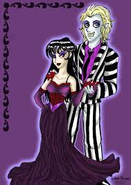 Beetlejuice and lydia wedding costumes for halloween. Lydia And Beetlejuice By Goddessrhiannon13 On Deviantart