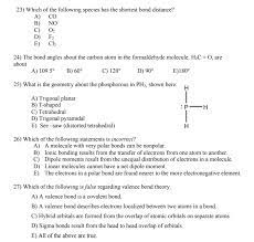 23 Which Of The Following Species Has The Shortest Chegg Com