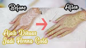 Merubah White Henna Menjadi Gold Henna In 2020 White Henna Designs White Henna Henna