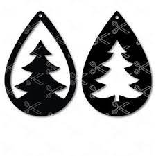 Download Christmas Tree Teardrop Earring Svg Dxf