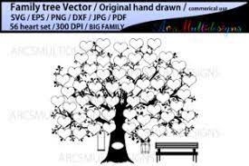 Download 56 Names Family Tree Svg Template Graphic By Arcs Multidesigns Creative Fabrica