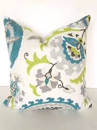Teal Blue Pillow 16x16 Decorative Throw Pillows Gray Lime Green Throw Pillow Covers Turquoise Grey Green Throw Pillows Lime Green Throw Pillows Green Pillows