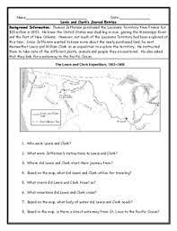 President thomas jefferson asked captain meriwether lewis, jefferson's private secretary, to arrange the expedition. Lewis And Clark Map Worksheet With Answer Key By Social Studies Sheets