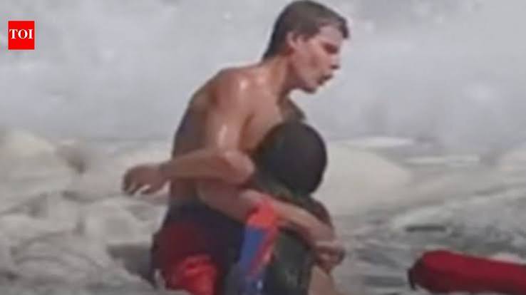 California rookie lifeguard Ryder Williams saved a 10-year-old from 10-foot waves in his first rescue; after his shift, the 16-year-old helped save two more people and won Trump's praise - The Times