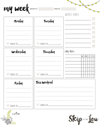 Blank schedule form is an example of schedule form which anyone can use, regardless if you are an employee or a student. Free Printable Weekly Planner Skip To My Lou