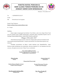 Demikian surat permohonan dana untuk rangkaian acara ini kami sampaikan. Surat Permohonan Pembicara Natal