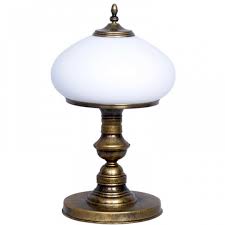 Tischlampe Weiß Messing Basia Lampe Jugendstil