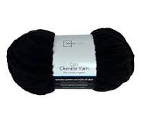 Mainstays Cozy Chenille Yarn, 220 yd, Black, 100% Polyester, Super Bulky