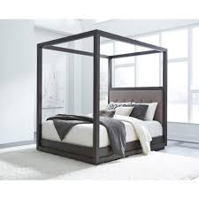 This clean line design has shaker inspiration with a glamorous influence. Modus Furniture Oxford California King Size Canopy Bed In Dolphin Azu5h6