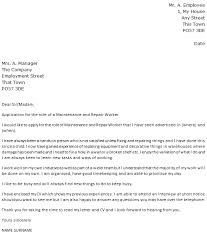 Maintenance And Repair Worker Cover Letter Example Icover Org Uk
