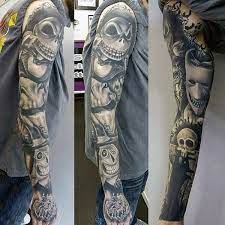 100 Nightmare Before Christmas Tattoos For Men Design Ideas Full Sleeve Tattoos Tattoos For Guys Tattoo Sleeve Designs