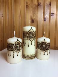 Henna Candle Set Of 3 Henna Candles Candles Crafts Diy Candles Design