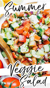 Summer Veggie Salad Healthy Vegetarian Dinner Vegetarian Italian Recipes Vegetarian Recipes Dinner