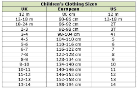 converting kids clothing sizes us german uk another site