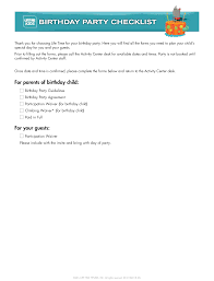 You can add the entire program details on these example templates. Checklist For Birthday Party Templates At Allbusinesstemplates Com