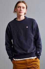 Champion Reverse Weave Fleece Crew Neck Sweatshirt Crewneck Sweatshirt Outfit Mens Outfits Crew Neck Sweatshirt