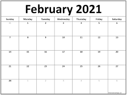 Free to download and print. February 2021 Calendar Free Printable Free Printable Calendar Monthly