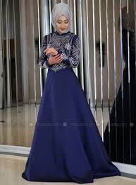 Navy Blue Fully Lined Crew Neck Muslim Evening Dress Minel Ask Muslim Evening Dresses Muslim Prom Dress Dresses