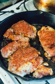 Stovetop Cast Iron Chicken Thighs Bare Root Girl