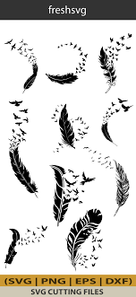 Bird Feather Clipart Black And White Feather To Birds Svg Feather To Birds Bundle Svg Feather To Etsy In 2020 Bird Silhouette Svg Svg Files For Cricut