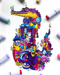 Gawx Art En Instagram Just Finished The Crazy Crocodile Doodle It S A Crocodile Not A Dragon Not A Din Doodle Art Designs Graffiti Doodles Cute Doodle Art