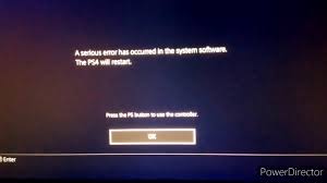 Ps4 A Serious Error Has Occurred In The System Software The Ps4 Will Restart A Serious Error Ps4 Youtube