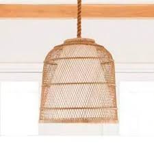 Basket Shaped Lamp In 2020 Basket Lamp Jute Rope