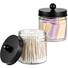 We have the expertise to help w/ everything from stock packaging to full custom solutions! Black Qtips Makeup Sponges Balls 2 Pack Bathroom Vanity Glass Storage Organizer Holder Canister Apothecary Jars For Cotton Swabs Clear Rounds Flossers Bath Salts Bathroom Storage Organization Home Kitchen Botani Com Au