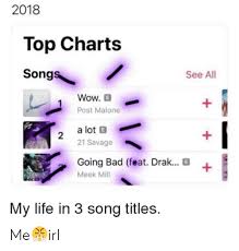 2018 top charts songs see all wow e post malone a lot b 21