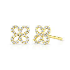 Wallflower Diamond Stud Earrings Anye Design