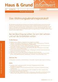 Ein wohnungsabnahmeprotokoll ist der beste und einfachste weg, den zustand der Das Wohnungsabnahmeprotokoll Haus Und Grund Eutin De