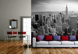 New York City Wallpaper Murals For Modern Living Room Ideas Living Room Modern Contemporary Wallpaper House Decorating Styles