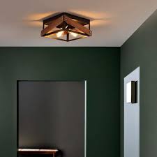 Maybe you would like to learn more about one of these? Rustic Industrial Flush Mount Light Fixture Two Light Metal And Wood Square Flush Mount Ceiling Light For Hallway Living Room Bedroom Kitchen Entryway Farmhouse Black Tools Home Improvement Ceiling Lights Urbytus Com