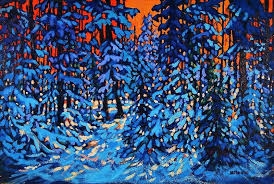 Brilliant Use Of Hot And Cold Colour Painting Tree Painting Tree Art