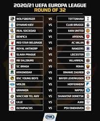 Europa League 2020 21 Round Of 32 Draw Europa League League Real Sociedad
