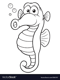 Vector Illustration Of Seahorse Cartoon Coloring Book Download A Free Preview Or High Quality Adobe Il Coloring Pages Animal Coloring Pages Seahorse Cartoon