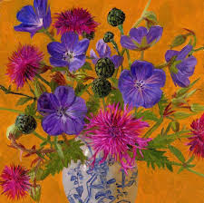 Angie Wood On Instagram My Latest Flower Painting Cranesbills And Greater Knapweed I Picked These On A Recent Walk They Are Everywhere Round Here Lately